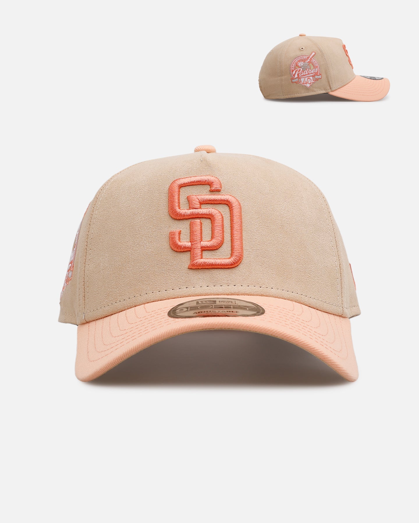 New Era San Diego Padres 'Peach Suede' 9FORTY A-Frame Snapback Peach