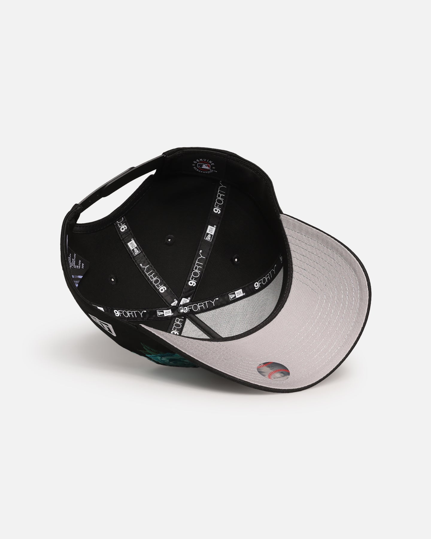 New Era Los Angeles Dodgers 'Aqua Rose Embroidery' 9FORTY A-Frame Snapback Black/Aqua