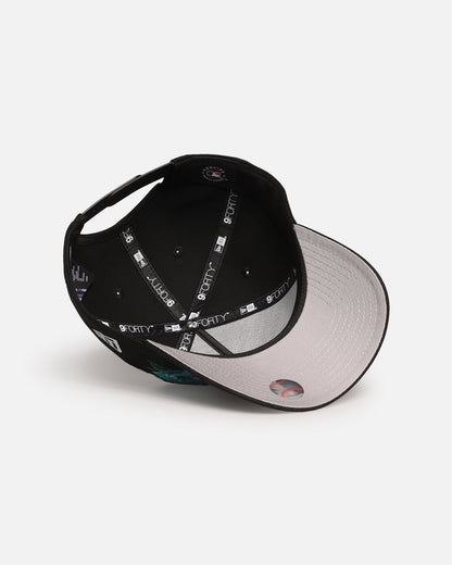 New Era Los Angeles Dodgers 'Aqua Rose Embroidery' 9FORTY A-Frame Snapback Black/Aqua