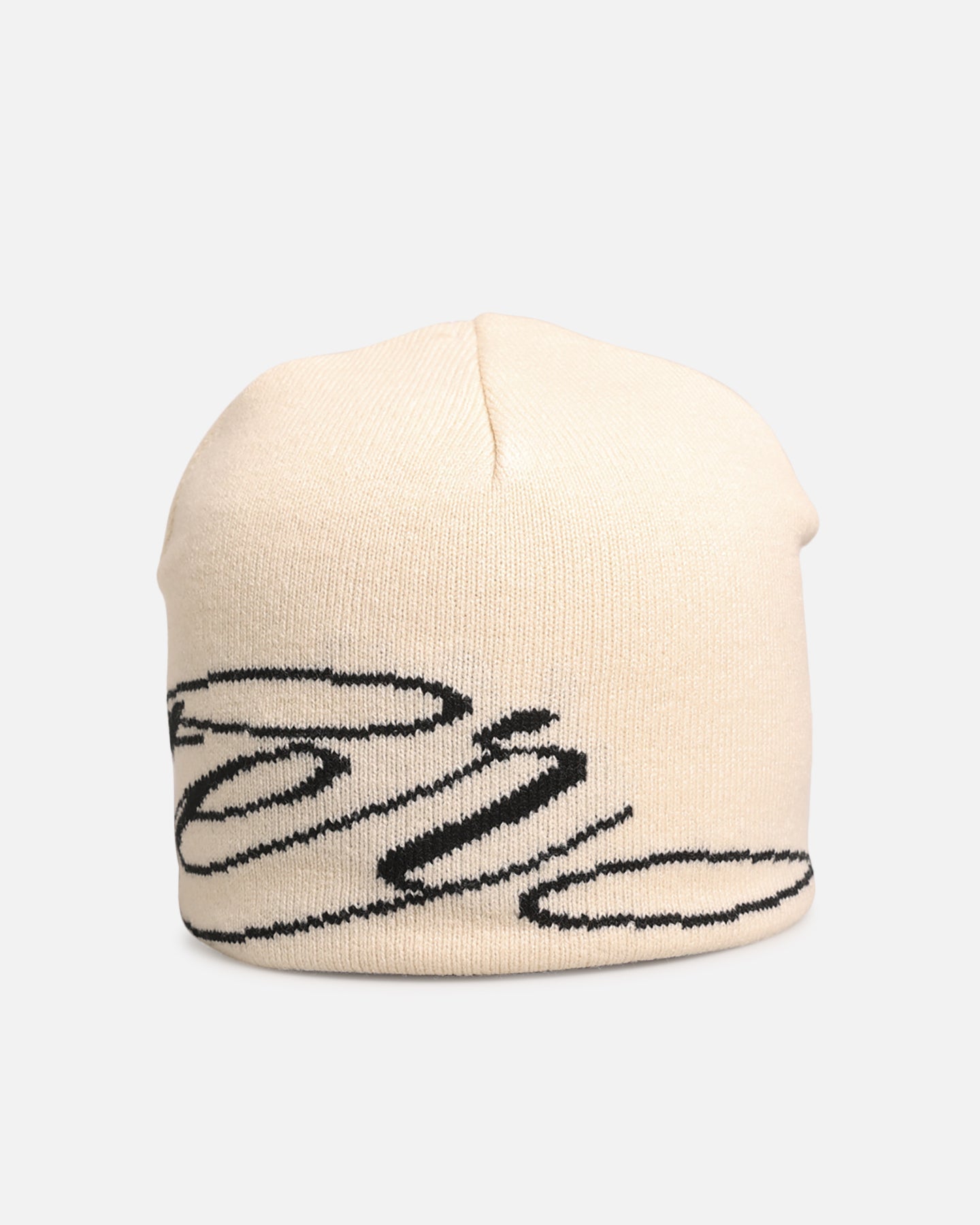 Loiter Skull Knit Beanie Off White