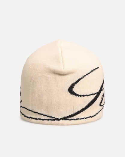 Loiter Skull Knit Beanie Off White