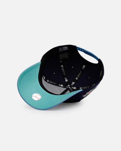 New Era Atlanta Braves 'Coral' 9FORTY A-Frame Snapback Navy/Sky