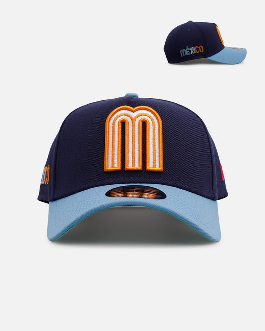 New Era Mexico National Baseball Team 'Coral' 9FORTY A-Frame Snapback Navy/Sky